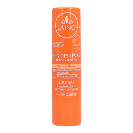 Celvess Cosmetic Laino lip balm with melon scent, hydrating and protecting lips, 4g size.
