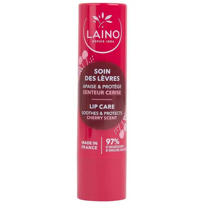 Celvess Cosmetic Laino Lip Care Balm with cherry flavor, hydrating lip balm in a 4g container, natural ingredients for soft lips.