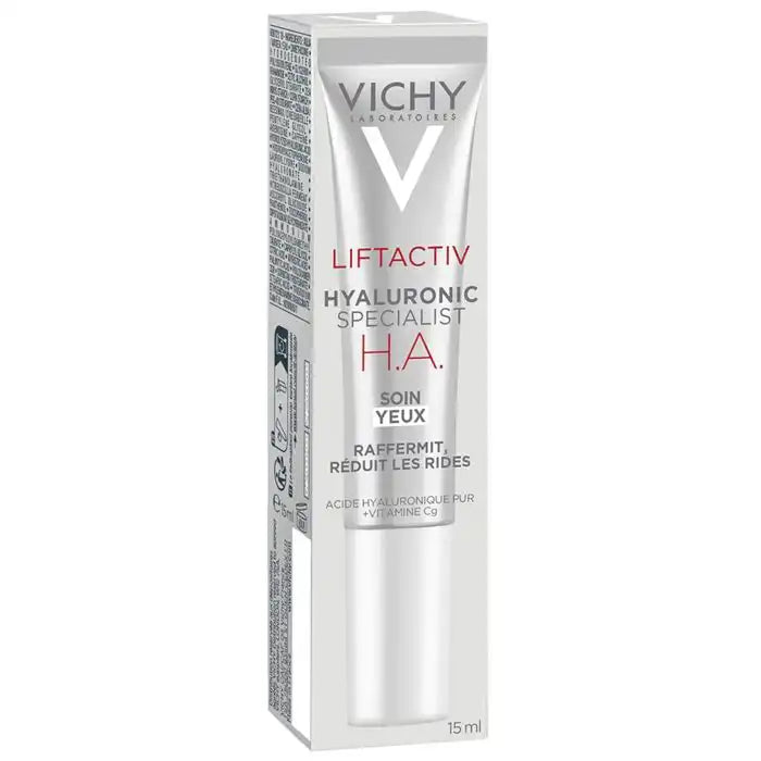 Vichy Liftactiv Supreme Yeux eye care cream by Celvess Cosmetic, 15ml, anti-wrinkle and lifting eye treatment in a sleek jar.