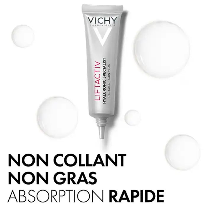 Vichy Liftactiv Supreme Yeux eye care serum by Celvess Cosmetic, 15ml, anti-wrinkle and firming treatment for eyes.