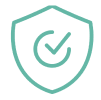 Icône de bouclier vert avec coche, symbole de sécurité et confiance cosmétique