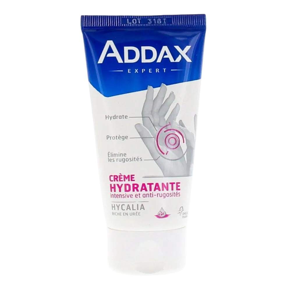 Addax Hycalia moisturizing hand cream by Celvess Cosmetic in a 75ml tube, designed for hydration and skin care.