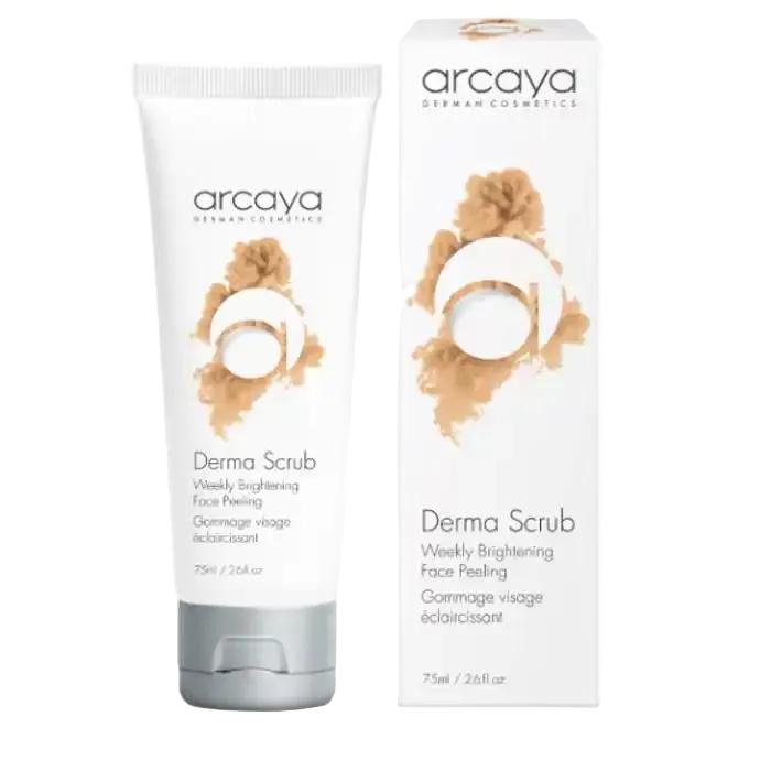 Celvess Cosmetic ARCAYA Derma Scrub Gommage Visage Eclaircissant 75ml exfoliating face scrub with natural ingredients.