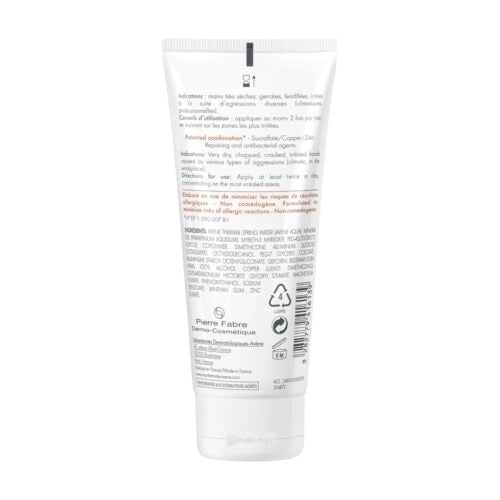 AVÈNE Cicalfate Mains Crème Réparatrice isolante for hands, 100ml, soothing disinfectant and hand repair cream by Celvess Cosmetic.