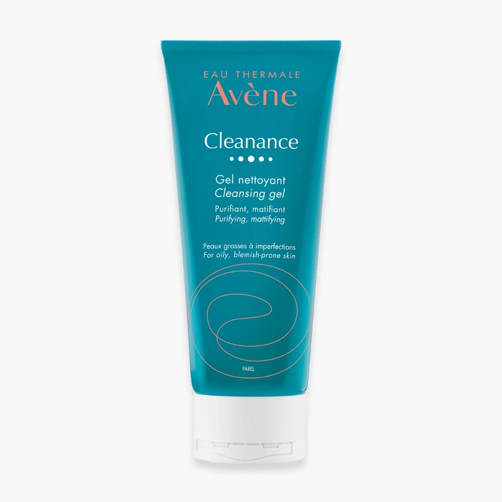 AVÈNE Cleanance Gel Nettoyant, 200ml, a gentle facial cleanser with a clear gel texture for oily and acne-prone skin.
