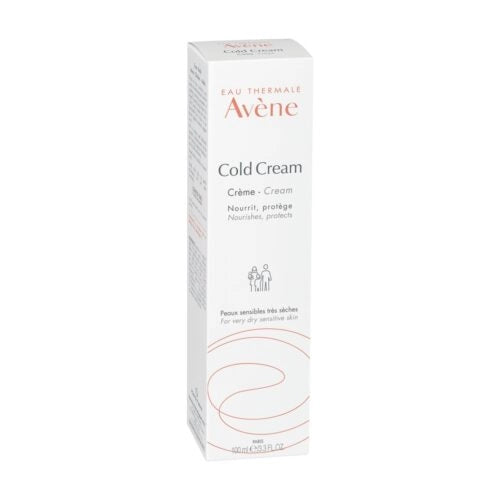 Avène Cold Cream Crème in a 100ml tube, soothing moisturizer from Celvess Cosmetic, designed for dry and sensitive skin.