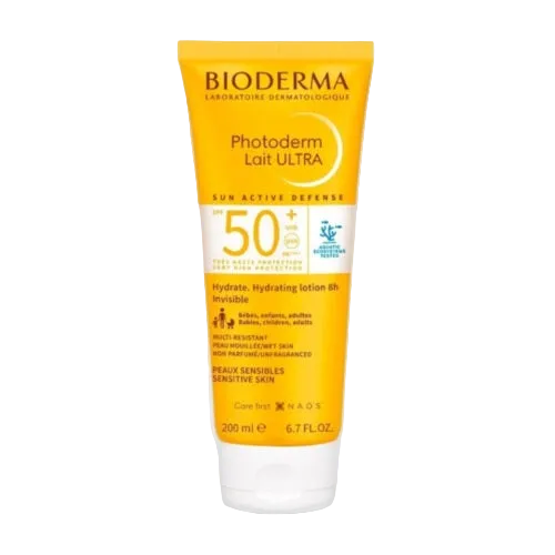 Bioderma Photoderm Lait Ultra SPF50+ sunscreen lotion for body, 100ml, with broad-spectrum sun protection.