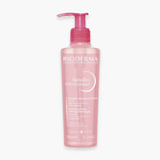 Bioderma Sensibio Gel Moussant cleansing gel for sensitive skin, 200ml, in a clear bottle with a white pump dispenser.