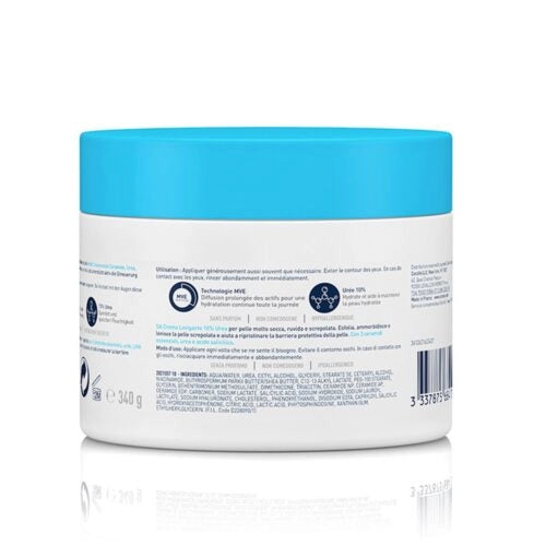 Cerave SA crème anti-rugosités pour peau sèche, rugueuse et squameuse, 340g, en tube, pour soins hydratants et exfoliants.