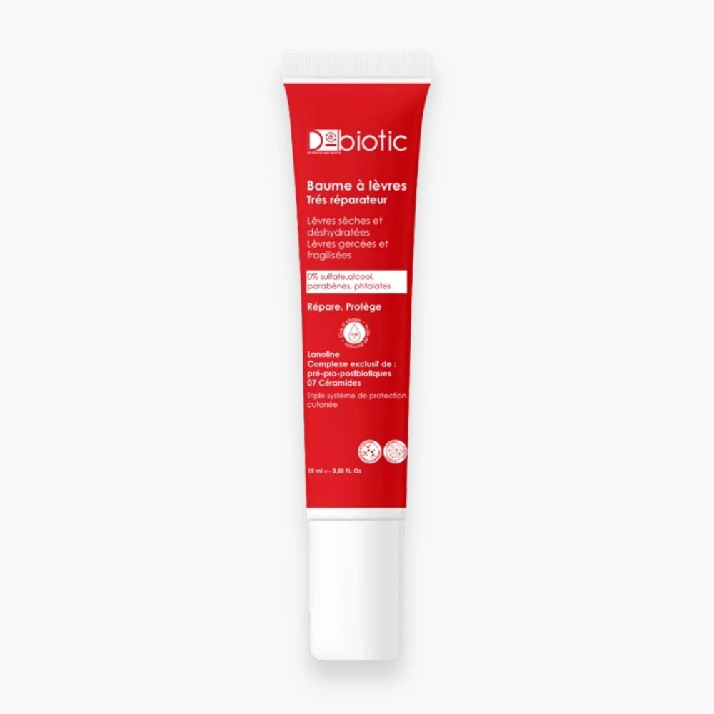 Celvess Cosmetic D-BIOTIC Repair Lip Balm 15ml, nourishing and hydrating lip care with a soothing texture.