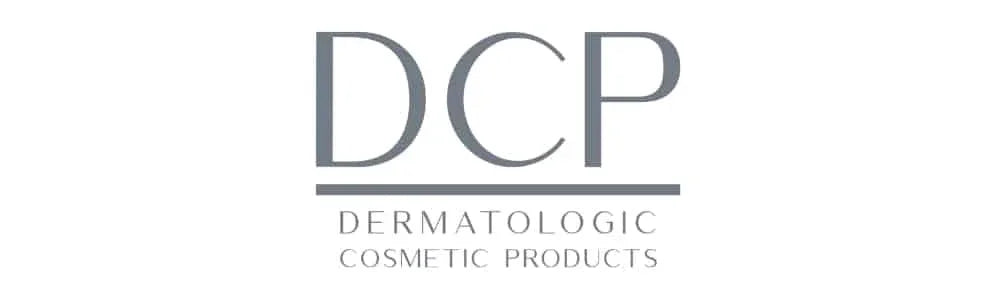 Logo DCP soins dermatologiques, produits cosmétiques pour la peau, fond blanc