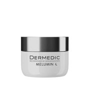 Dermoedic Melumin Nuit Cream in 50ml jar, a nighttime skincare product by Celvess Cosmetic for brightening and skin renewal.