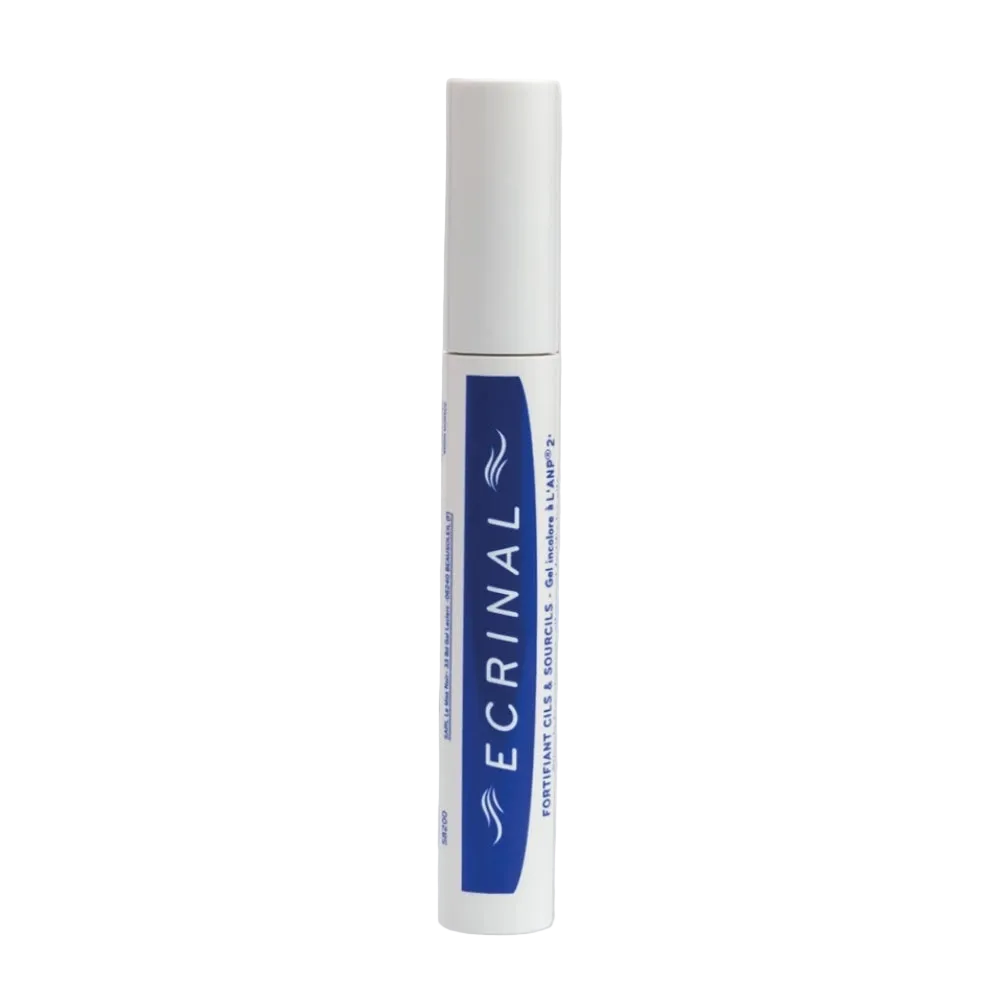 ECRINAL Gel Fortifiant Cils et Sourcils in 9ml tube, natural-looking eyebrow and eyelash serum by Celvess Cosmetic.