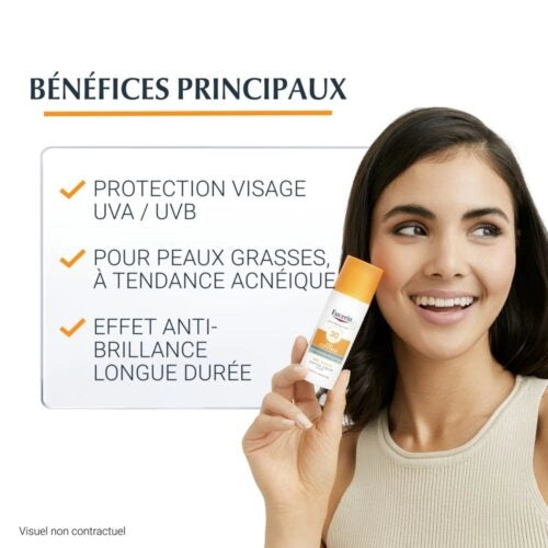 EUCERIN – Sun Oil Control Gel-Crème Solaire Toucher Sec SPF50+ – 50ml