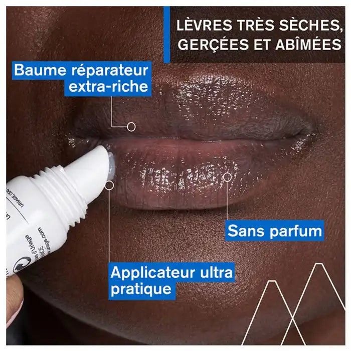Uriage Bariéderm-cica lip balm, protective 15ml tube, natural lip care with soothing and moisturizing properties.