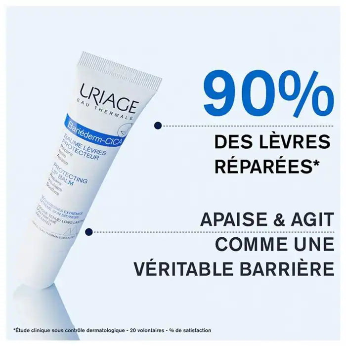Uriage Bariéderm-cica lip balm by Celvess Cosmetic in 15ml tube, designed to protect and soothe chapped lips.
