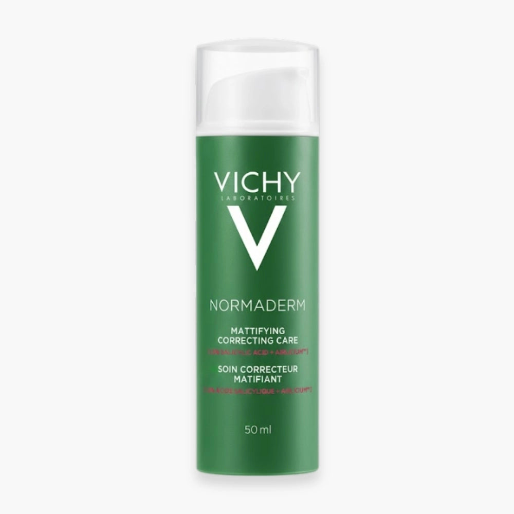Vichy Normaderm Matifying Corrective Care 50ml bottle, anti-imperfection skincare for oily and acne-prone skin.
