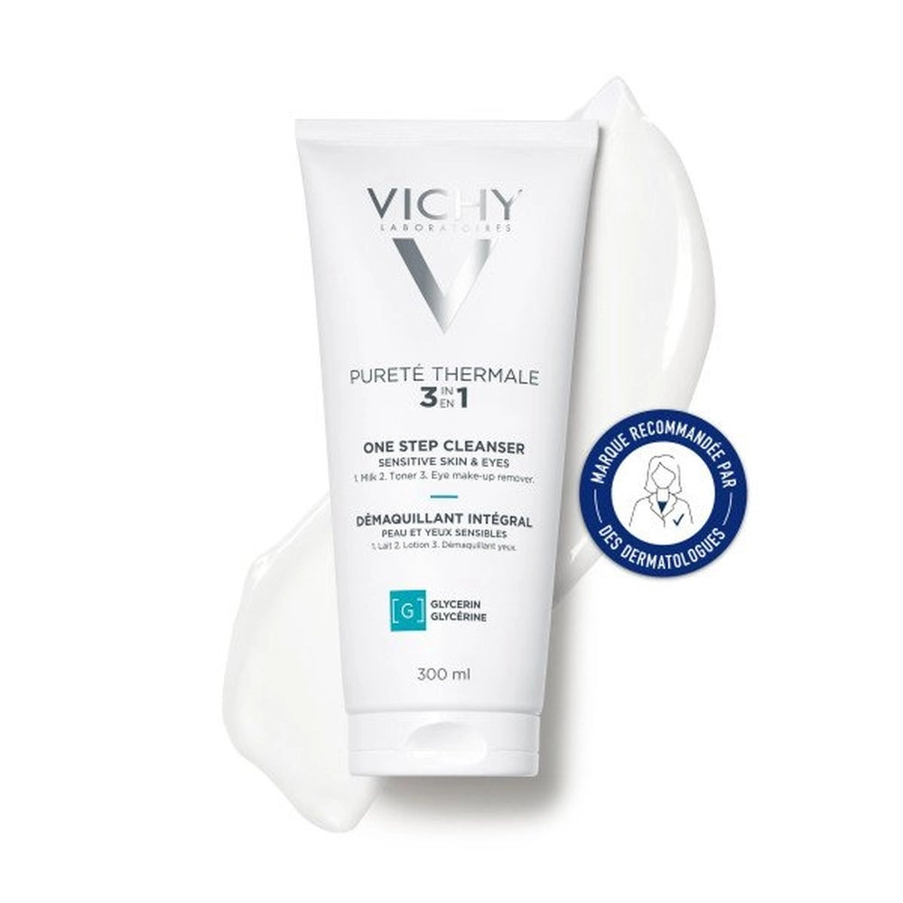 Vichy Pureté Thermale Démaquillant Intégral 3en1, 300ml, a facial makeup remover and cleanser from Celvess Cosmetic.